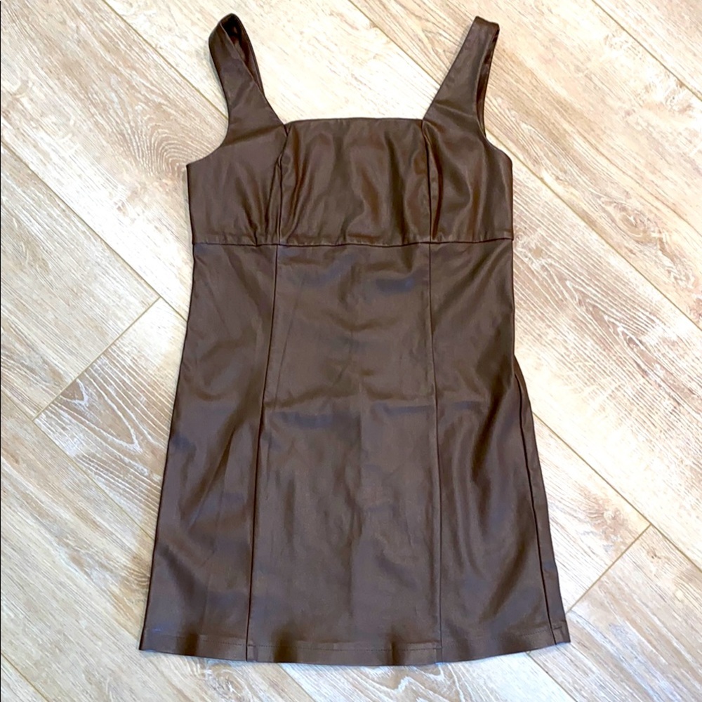 NWOT The Drop Faux Leather Mini Dress Medium